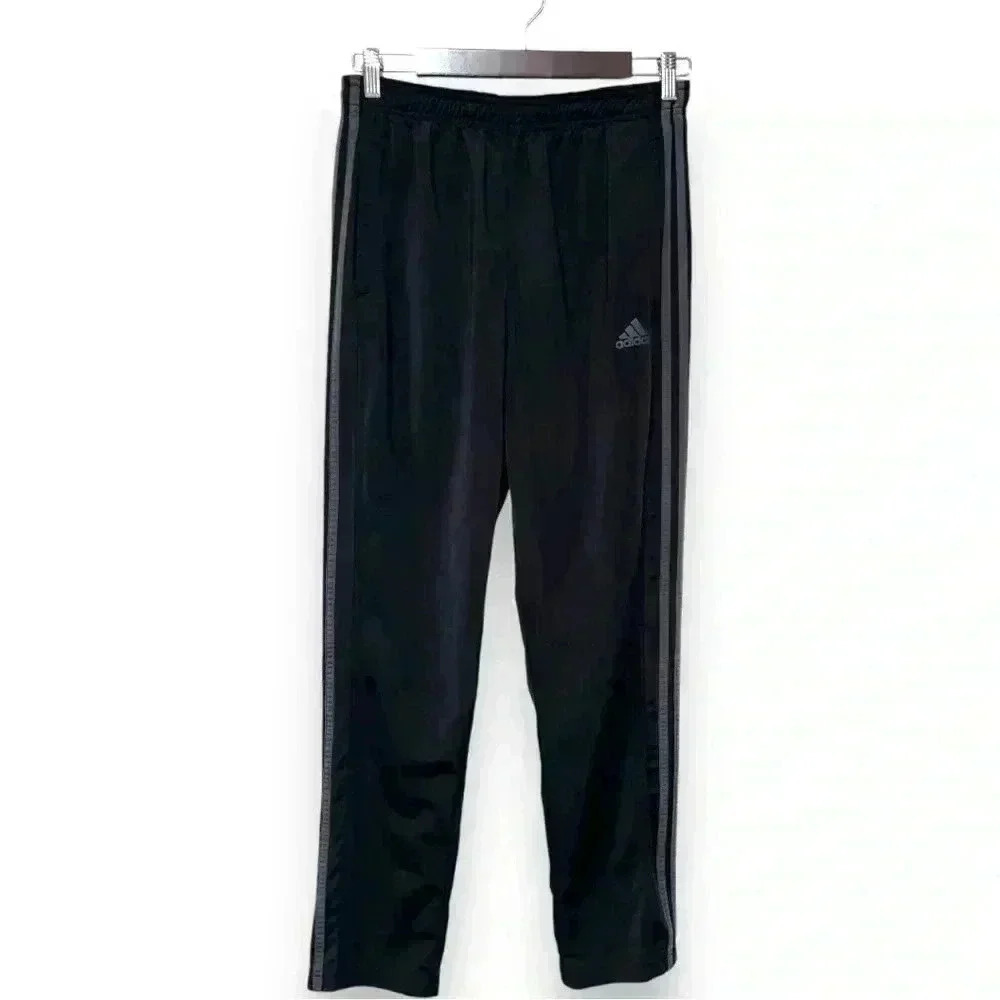 Adidas Mens Midweight Essential Tricot Zip Track Pants in Carbon/black 3 Stripe - Picture 7 of 16